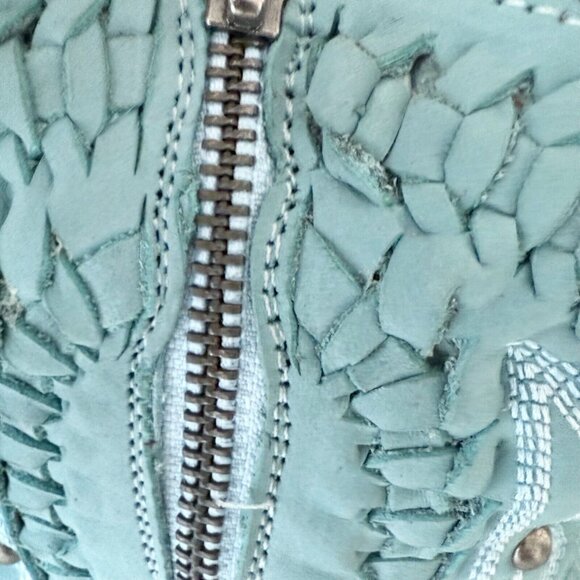 Lane COSSETTE Womens Cowboy Bootie 7.5 Blue Cowgirl Western Short Ankle Boots - Picture 9 of 13